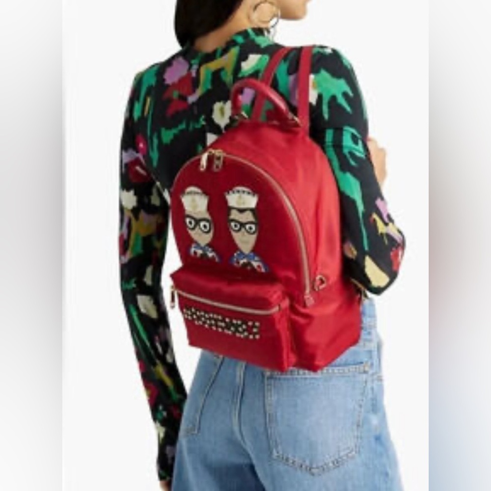 NWT $1673 Leather -Nylon Dolce & Gabbana Vulcano Women’s  Backpack - Picture 3 of 16